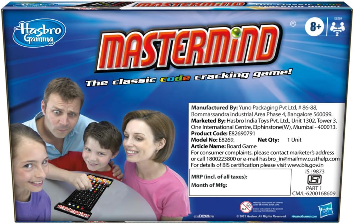 Hasbro Mastermind The Classic Code Cracking Game For Ages 8 and Up, for 2 Players
