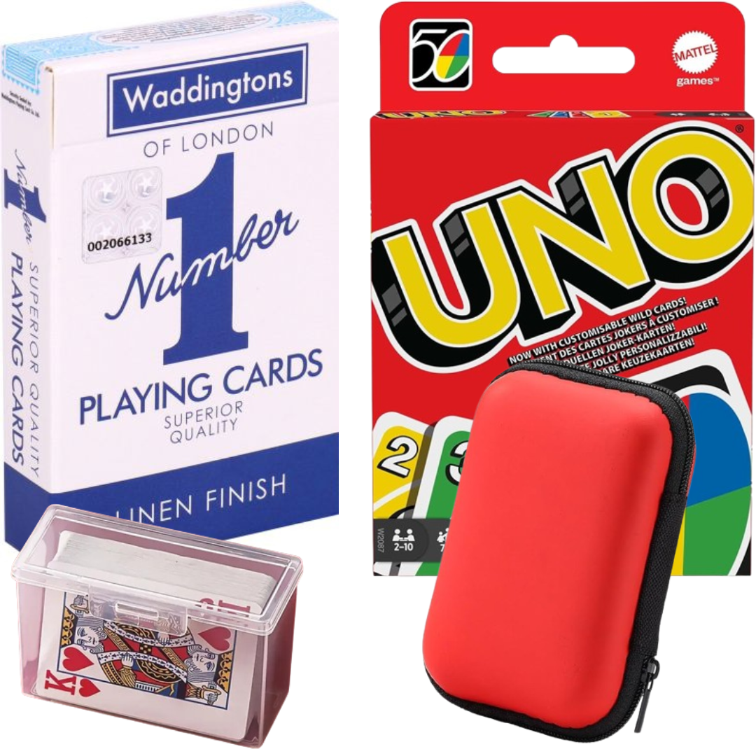 Uno Card Game & Playing Cards + Uno Case and Deck of Cards Case - Travel Games Set | Kids Games, Family Game, Pack of Cards, Travel Games For Adults