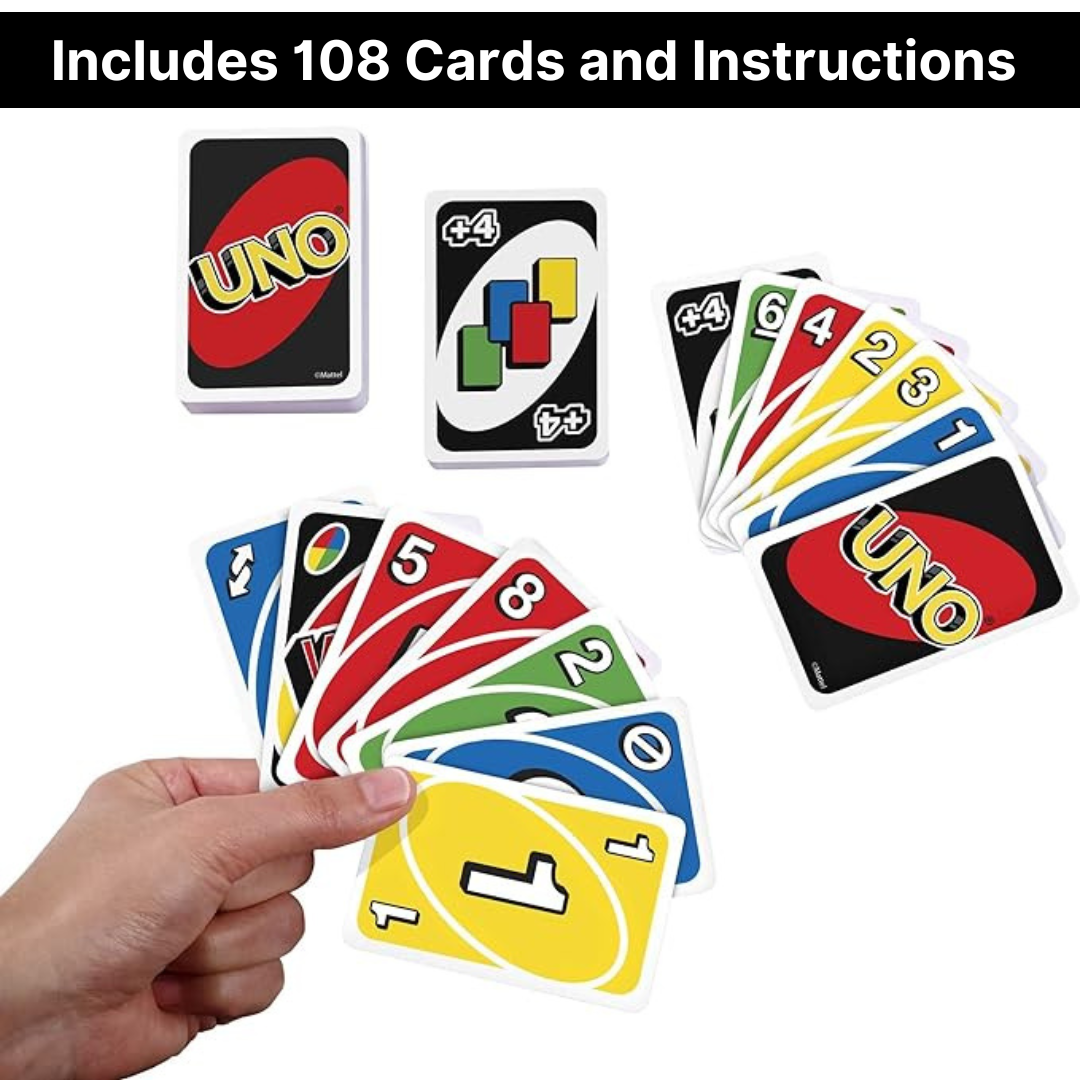 Uno Card Game & Playing Cards + Uno Case and Deck of Cards Case - Travel Games Set | Kids Games, Family Game, Pack of Cards, Travel Games For Adults