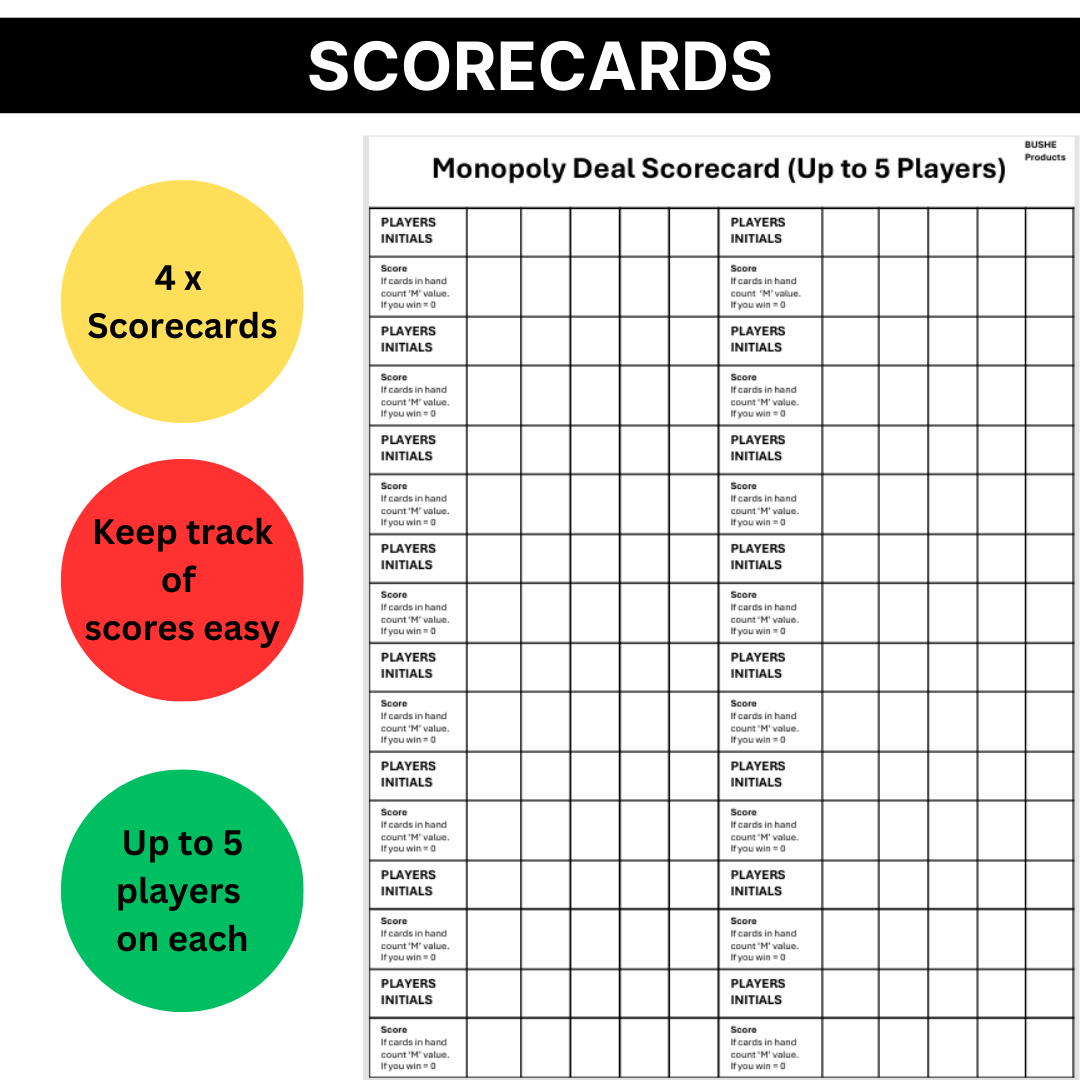 Monopoly Deal Card Game & Travel Case + 4 Scorecards | Card Games for Adults, Travel Games for Kids, Board Games – Hasbro Card Games for Families