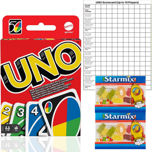 Uno Card Game with 2 Sweet Bags & Uno Scorecard Mattel bundle | Kids Games, Playing Cards, Card Games, Travel Games, Family Games